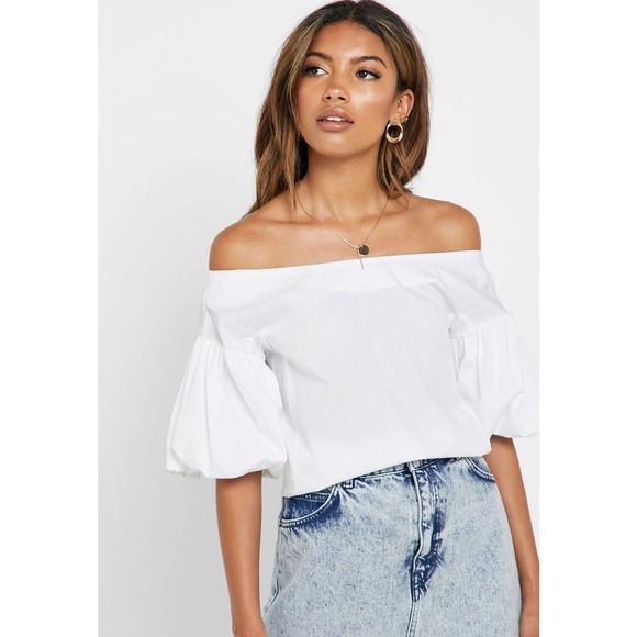 Topshop Tops - TOPSHOP OFF THE SHOULDER TOP